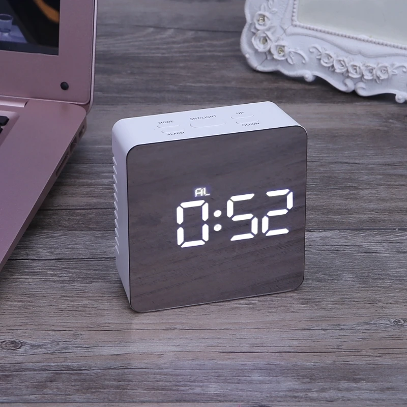 Цифровой светодиодный дисплей Настольные Цифровые часы Зеркало Часы 12 H/24 H