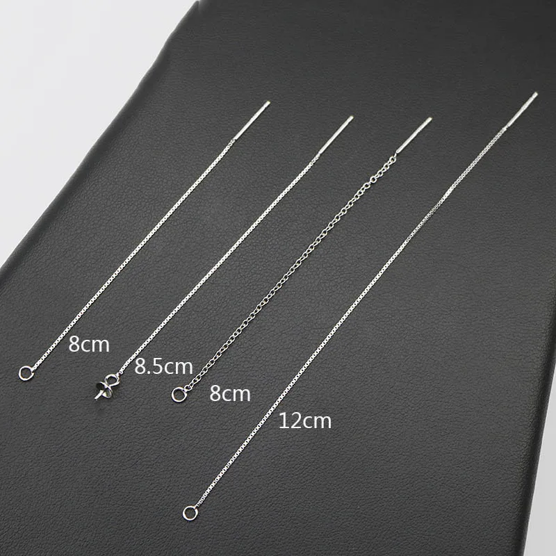 

8/12cm 925 Sterling Silver Ear Line for Diy Jewelry Making Earring Chain with Ring Hook Long Tassel Earring Accessories Supplier