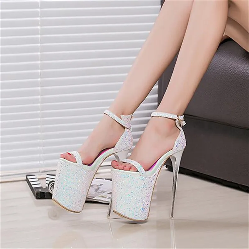 Summer new high-quality women's shoes 20 cm stiletto high-heeled sandals fashion casual platform increase show | Обувь