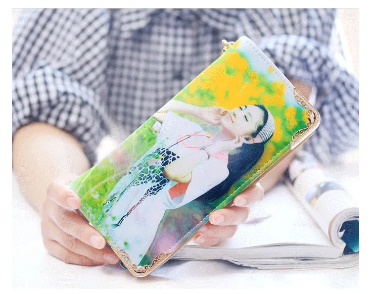Private custom exclusive DIY wallet female long zipper gift bag handbag photos picture free print customized personality wallet