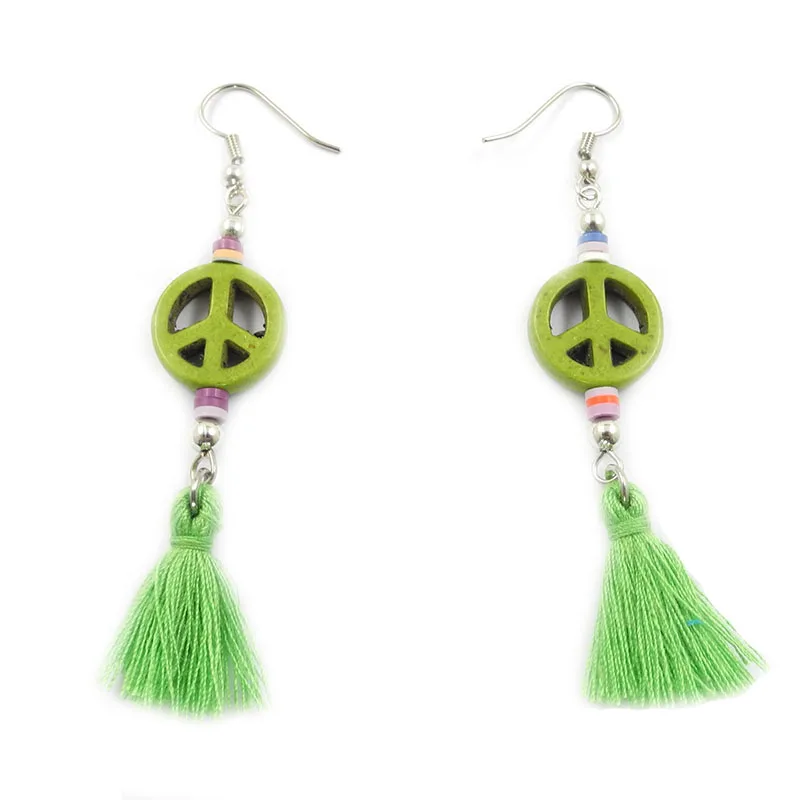 WELLMORE long Tassel earrings have blue/orange/pink/beige/red/green/yellow 7 color fashion tassel for women | Украшения и