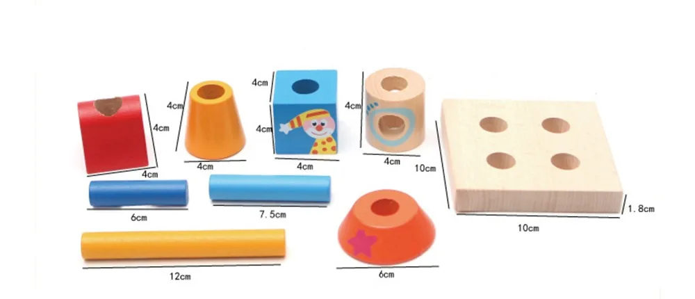 Kids Wooden Stacking Block Rainbow Tower Jenga Shape Matching Toy Puzzle Building Blocks Education Oyuncak Birthday Gift | Игрушки и