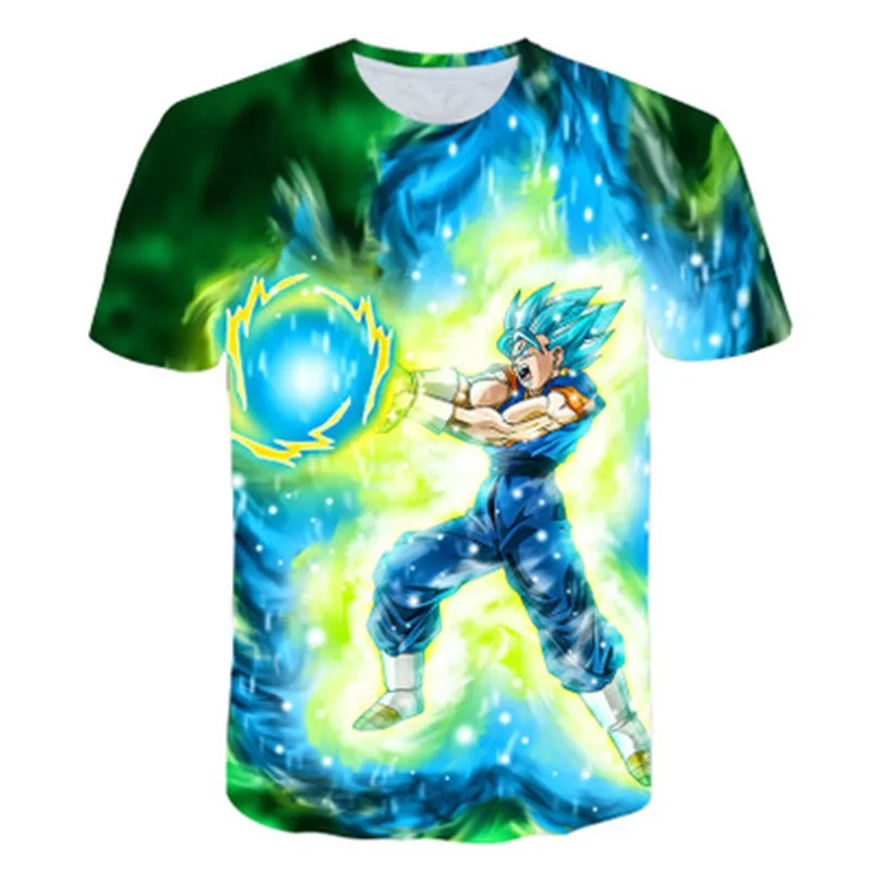 255 Супер Saiyan/футболка с 3D принтом «Жемчуг дракона» Z Goku, летняя модная футболка, топы для мальчиков, одежда с 3D принтом, Детская футболка с рисунком - Цвет: 255