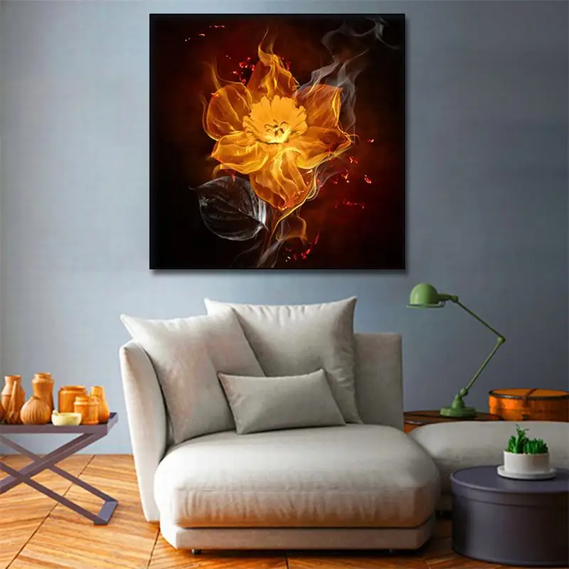 

abstract Oil pating decorative painted Smoking fireworks wall art canvas poster Picture modern spark canvas art print painting