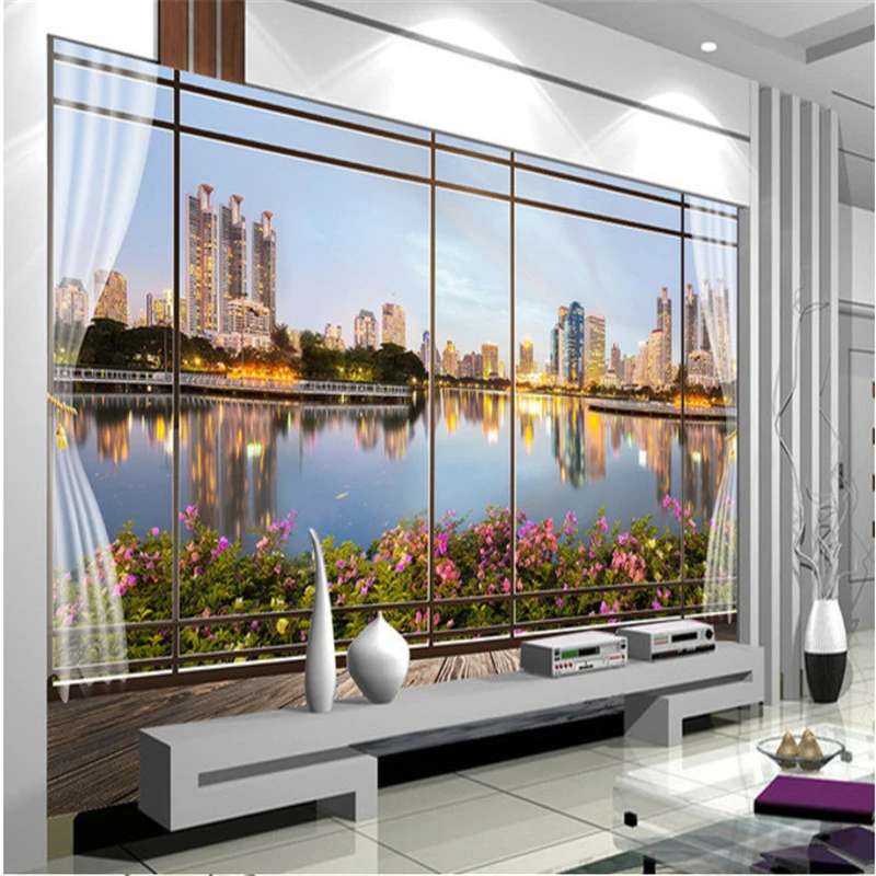 

Пользовательские обои любого размера fresco Европейский 3D наружный вид на город гостиная спальня диван фон Настенные обои