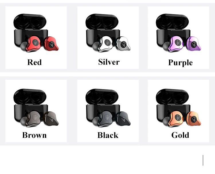 Twins Bluetooth 5.0 Dual True Wireless Earphones Bluetooth Earphone Sports In-Ear Earbuds Waterproof Headset Wireless Charging