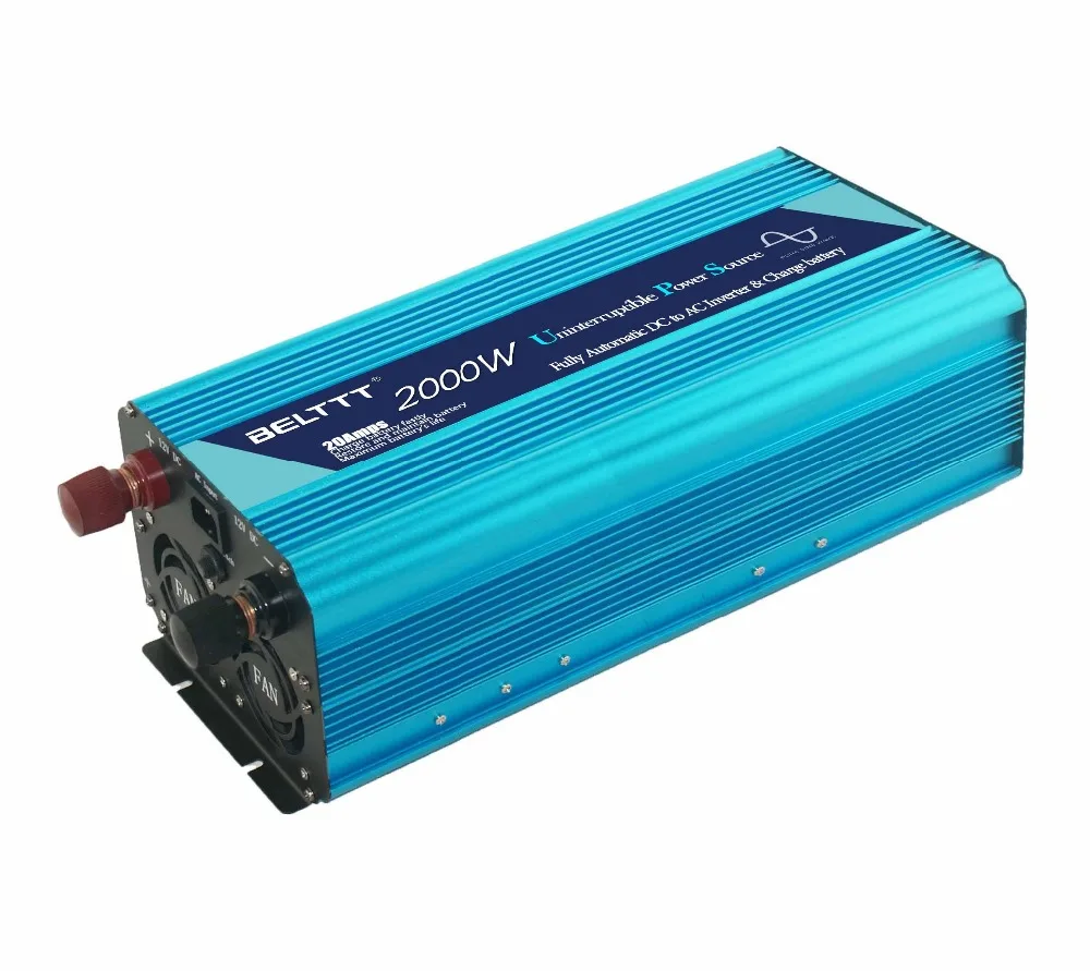 Бесплатная доставка 12vdc к 220vac 2000 Вт Инвертор с зарядным устройством собран в 20a
