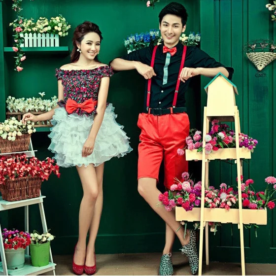 2015 new studio personalized wedding flowers word shoulder dress short paragraph bridesmaid Korean fashion costumes | Свадьбы и