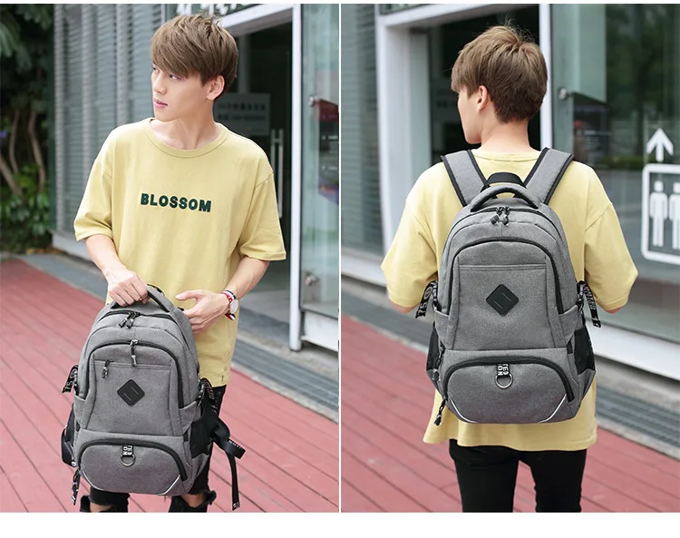 Модный женский мужской рюкзак для ноутбука с зарядкой через USB компьютера