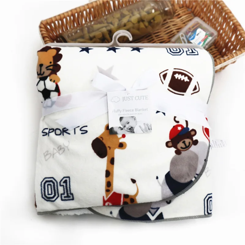 Просто милые детские одеяла с рисунками из мультфильмов уплотненные двухслойные