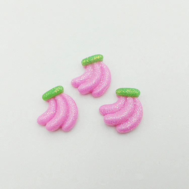 10 шт./лот блестящие бананы с плоской спинкой кабошон Детские банты для волос