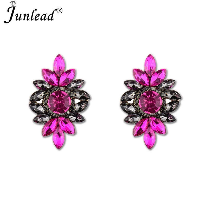 Junlead очарование Boho разноцветные Винтаж себе Роскошные хрустальные серьги Мода