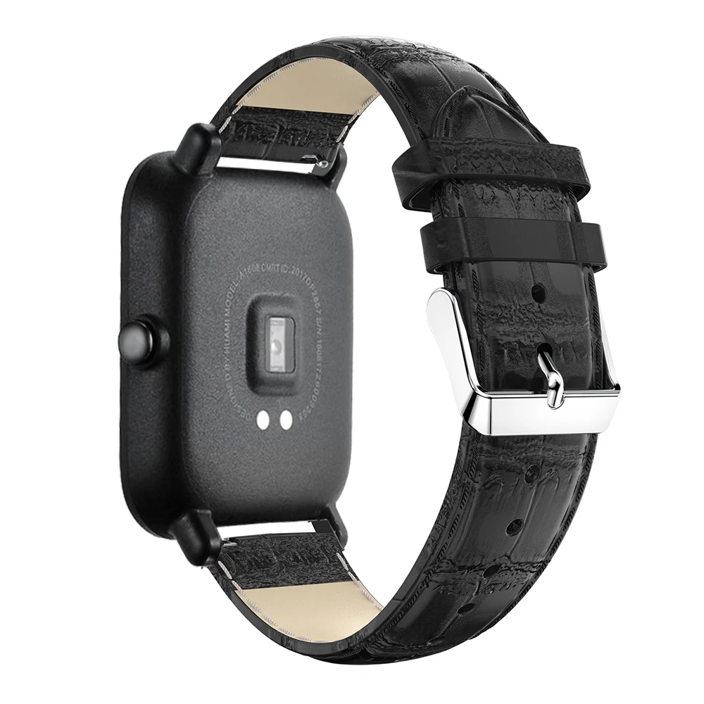 Кожаный ремешок для часов Xiaomi Huami Amazfit Bip Youth Samsung Gear S2 спортивный классический 20 мм