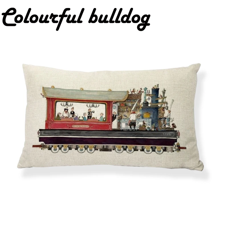 Наволочка для подушки 17 дюймов со съемным поездом|cushion cover|cushion cover wholesalecushion cartoons |
