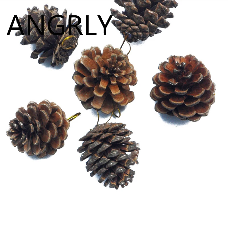 Оптовая продажа 6 шт./лот разноцветная Рождественская елка украшение Pinecone