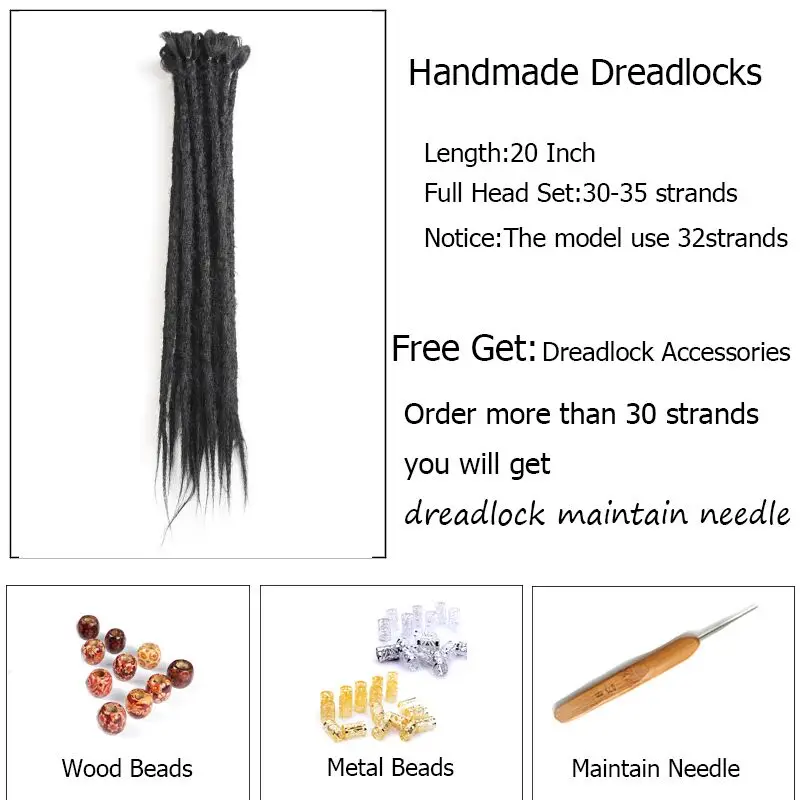 SAMBRAID 20 inch Fashion Crochet Braids Hair Hip-Hop Synthetic Braiding Hair Crochet Dreads Dreadlocks Extensions