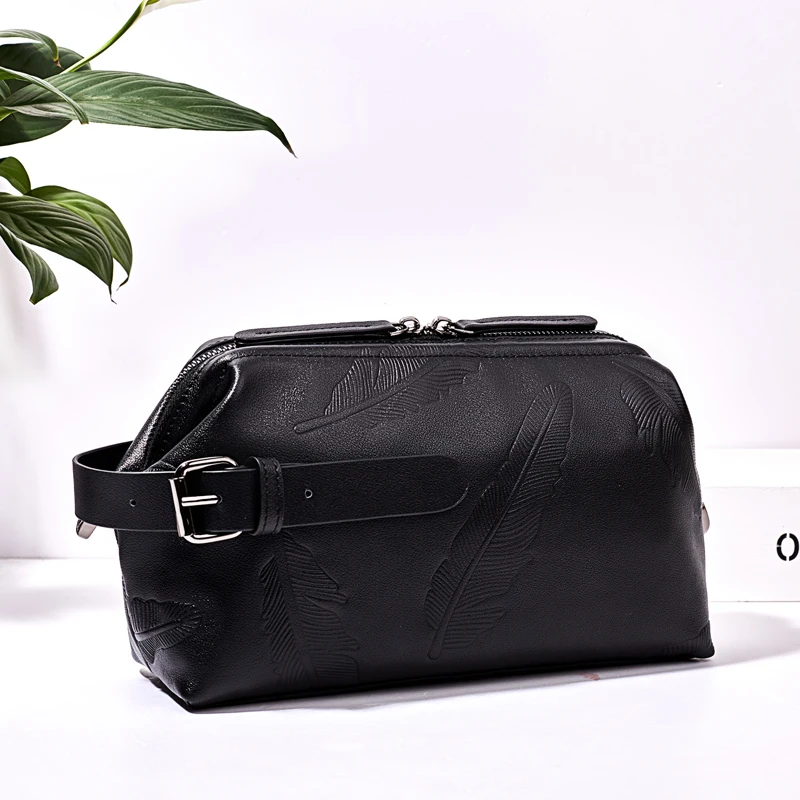 BAQI Men Handbags Genuine Leather Men Clutch Wallets Cow Leather 2018 Fashion Men Casual Bag Designer Ipad Phone Bag Card Holder