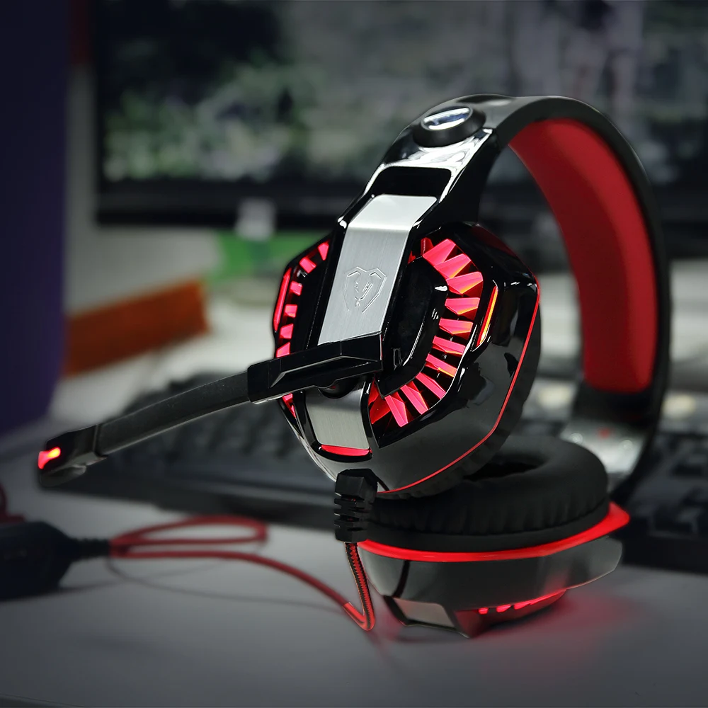 KOTION каждый G2000 игровая стереогарнитура 2 м кабель светодио дный свет Over-Ear Super Heavy