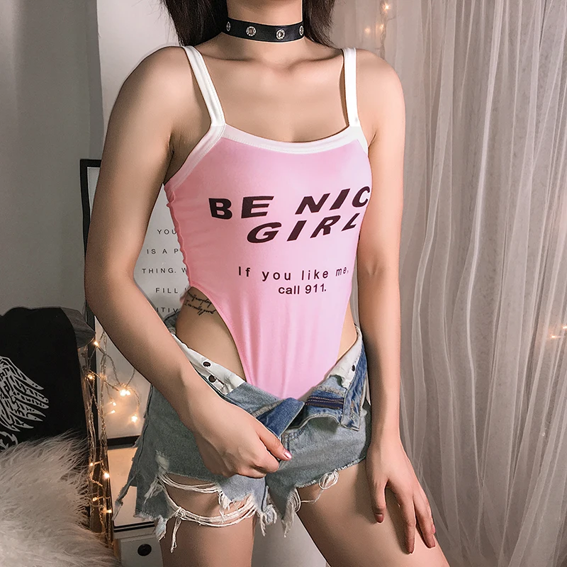 Sweetown Лето с открытыми плечами сексуальное боди без бретелек женское письмо узор контрастные цвета тело Mujer облегающий костюм Harajuku
