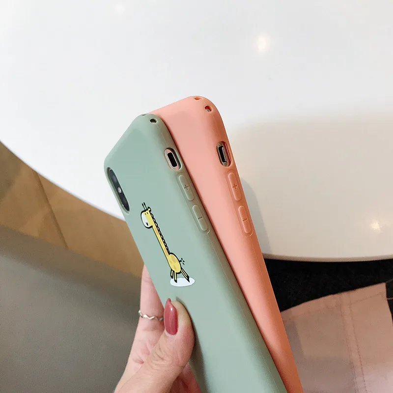 PEEPING милый мультяшный чехол с животными жирафом львом для iPhone 7 7plus 6 6S 6plus 8 8plus X XR XS