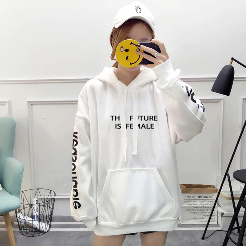 DOMI Новый Harajuku для женщин толстовка осень и зима новые толстые теплые бархатные