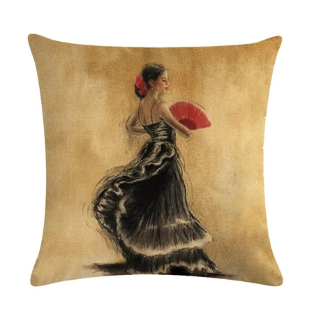 Cushion cover3 Красивая танцевальная Подушка, балетная девочка, для дивана, для дома, художественная декоративная подушка, чехол, льняной декор, диванная подушка, чехол - Цвет: Cushion cover3