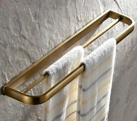 wall mounted vintage retro antique brass bathroom double towel bar towel rail holder bathroom accessory mba173