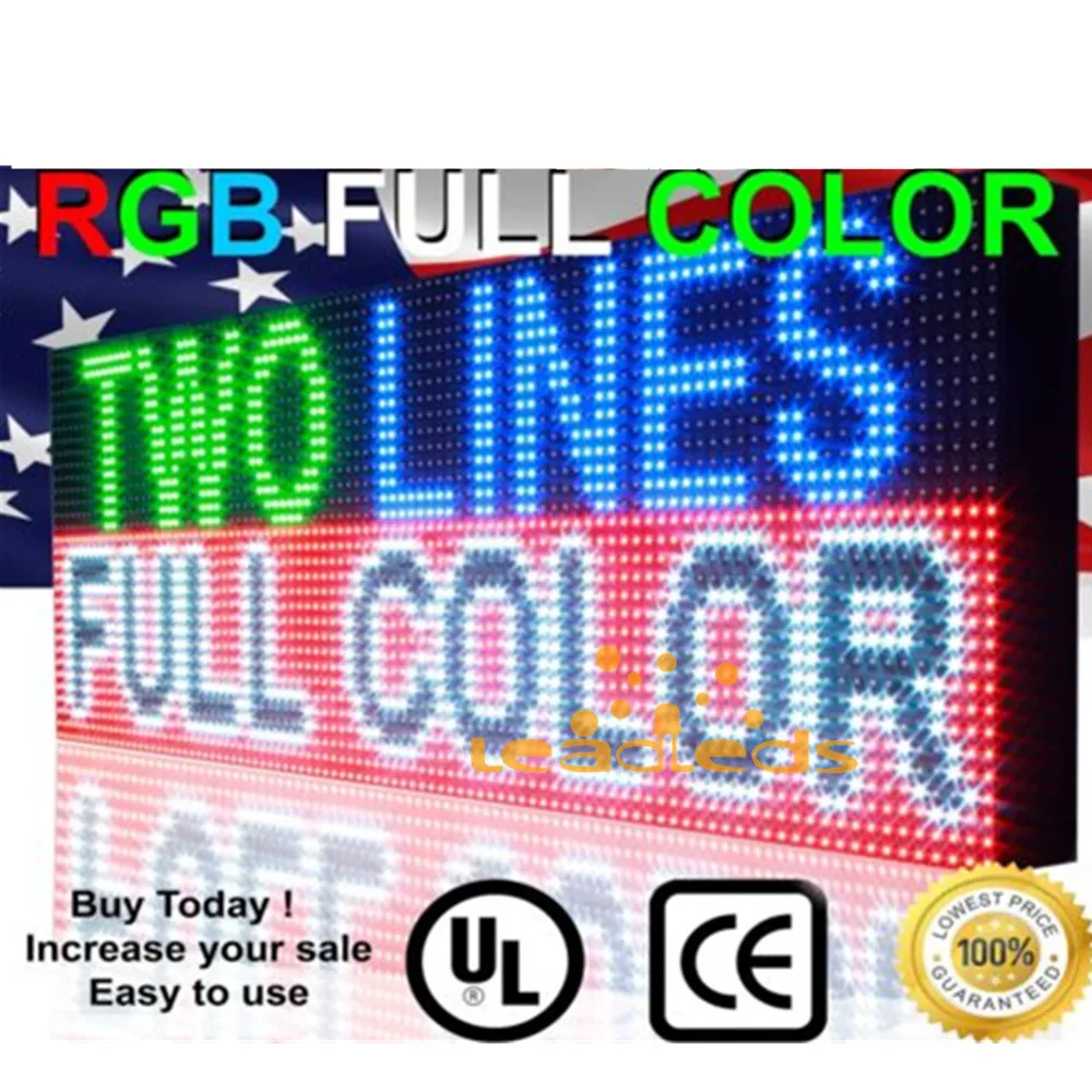 Уличная Водонепроницаемая светодиодная вывеска 28x16 дюймов RGB 10 мм HD Wi Fi + U диск