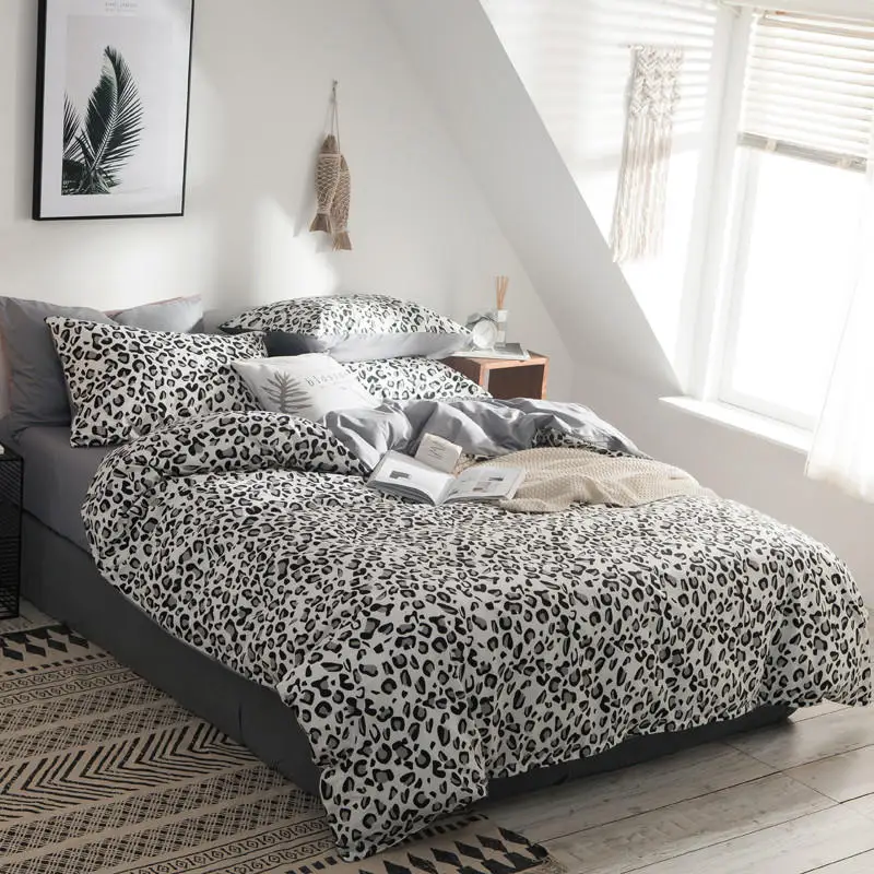 Черно-белое постельное белье скандинавский набор двойной полный Королевский