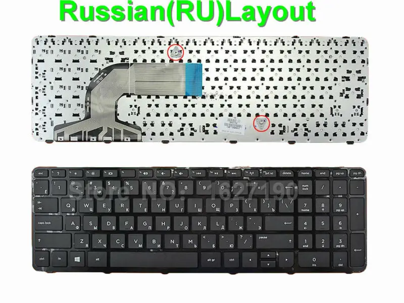 Сменная Клавиатура для ноутбука HP Pavilion 15 e n 250 G3 255 256 глянцевая рамка черная