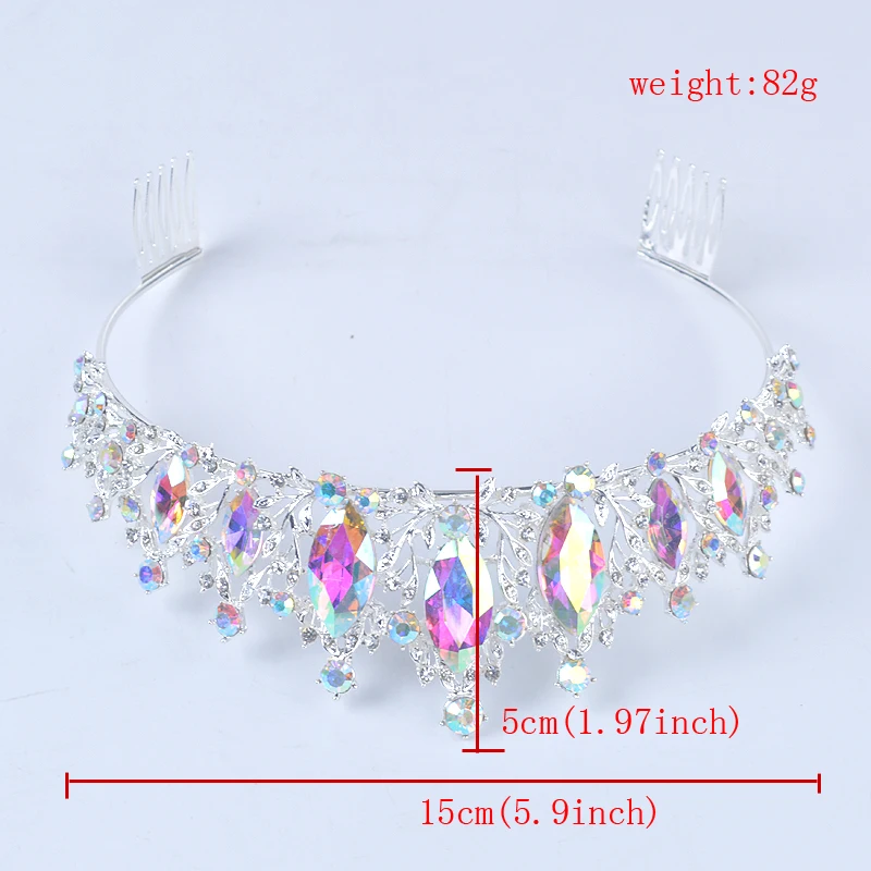 Новая мода Роскошная корона в стиле барокко с кристаллами AB для невесты Женская