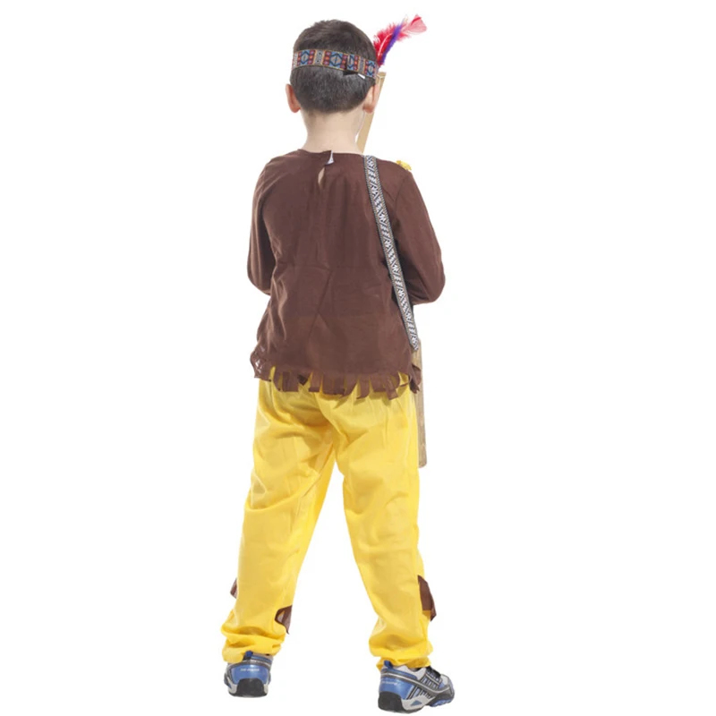 Новый прекрасный Карнавальный костюм для мальчиков на Хэллоуин милый индийский