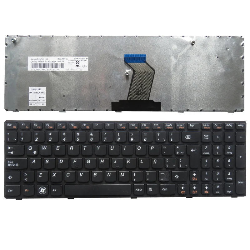 Испанская клавиатура для ноутбука LENOVO Для Ideapad G575 G575A G570 G570AH G570G G575AC G575AL G575GL G575GX SP