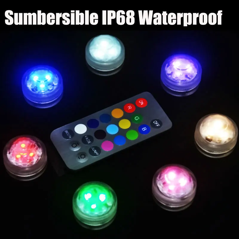 1 комплект Водонепроницаемый погружной rgb светодиодный светильник с дистанционным управлением от батареи стеклянный кальян табак для кальяна Трубы Бонг аксессуары лампы