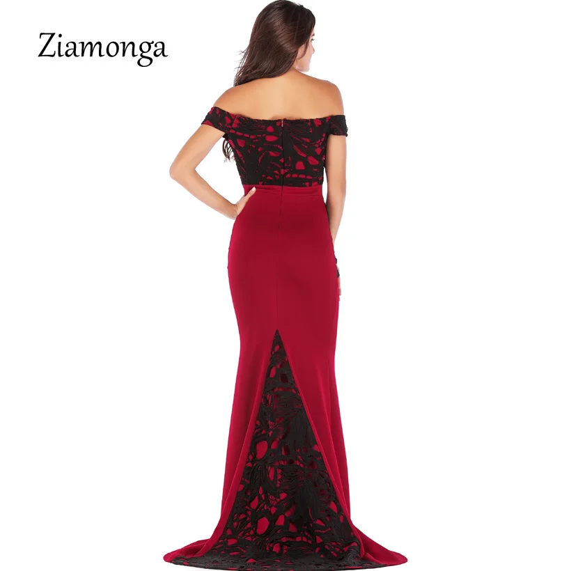 Ziamonga vestido de festa русалка кружевной Топ Лиф Тонкий Bodycon длинное платье Формальные