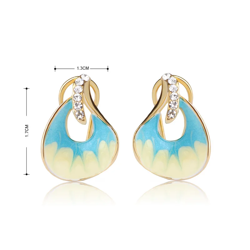 Женские серьги с эмалью 7 цветов ювелирное изделие золотого цвета Кристальные