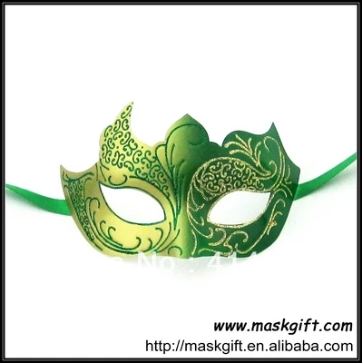 Удивительная Высококачественная зеленая пластиковая Маскарадная маска для