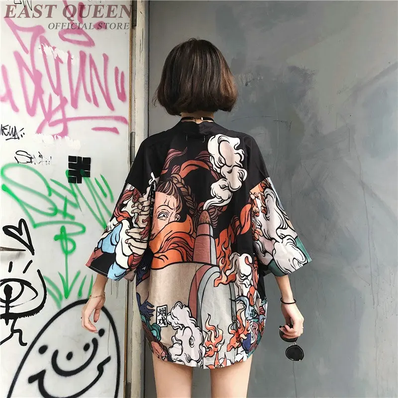 Для женщин s Топы и блузки harajuku kawaii рубашка японский уличная наряд кимоно кардиган женский юката блузка Для женщин AA001