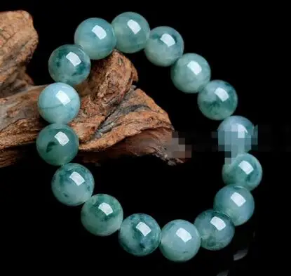 Браслет с круглыми бусинами JadeJadeite 100% натуральный зеленый 10 мм 7 5 дюйма|Плетеные