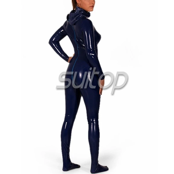 Classical latex blcak catsuit  normal zentais with socks and cap but without any decorations zentai