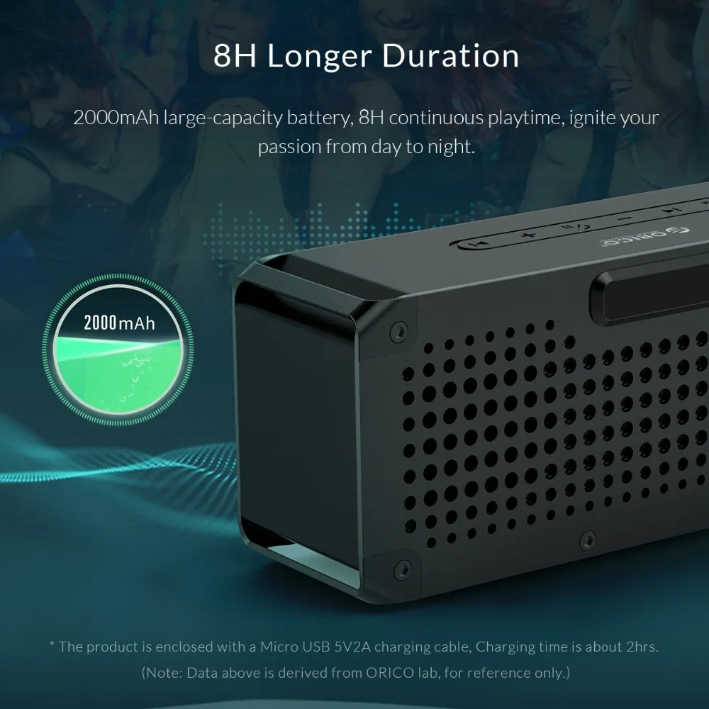 ORICO Портативный Bluetooth беспроводной динамик громкий звук бас 8 часов
