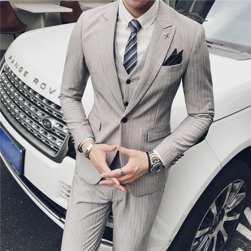 new Suits Suit male gentleman three-piece suit SJT53 - P285 has quality inspection
