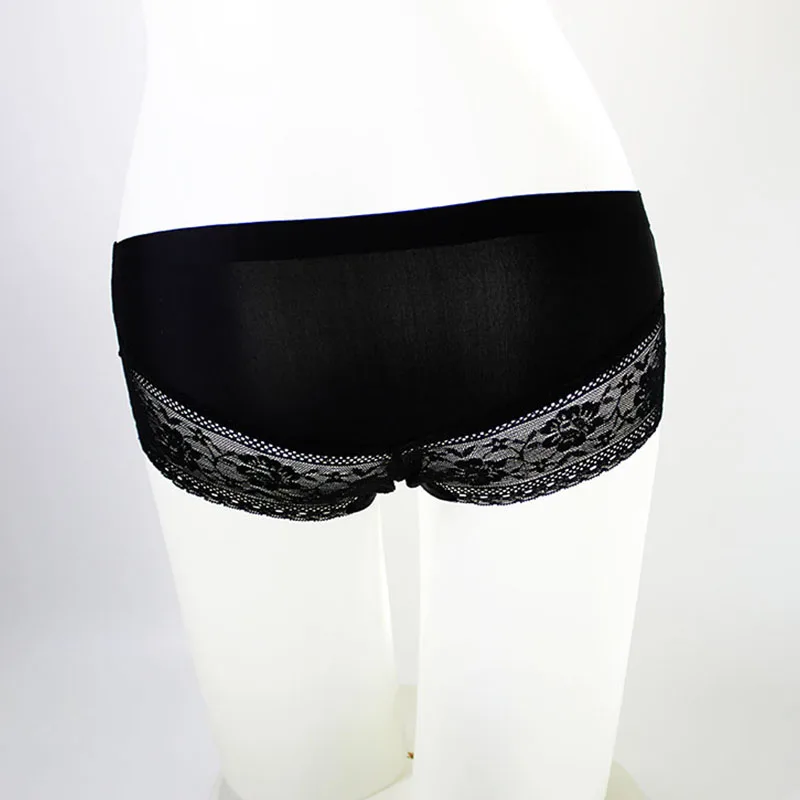 2018 новые пикантные черные кружева boyshort Большие размеры низкая талия лоскутные