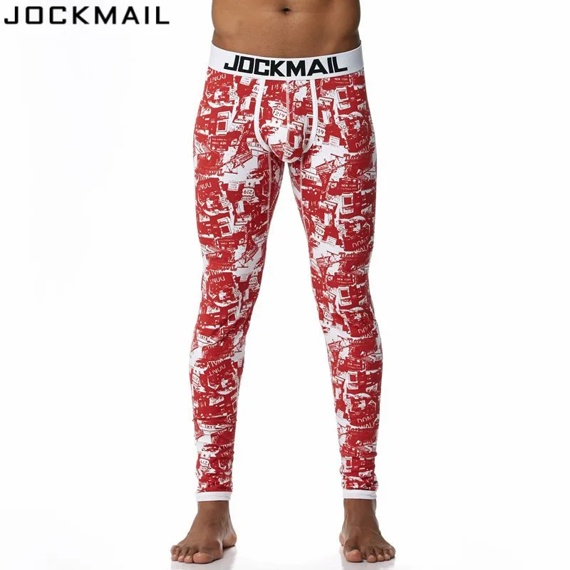 JOCKMAIL, Брендовые мужские кальсоны, хлопковые леггинсы с принтом, термобелье, cueca, гей, мужское термо нижнее белье, кальсоны, трусы