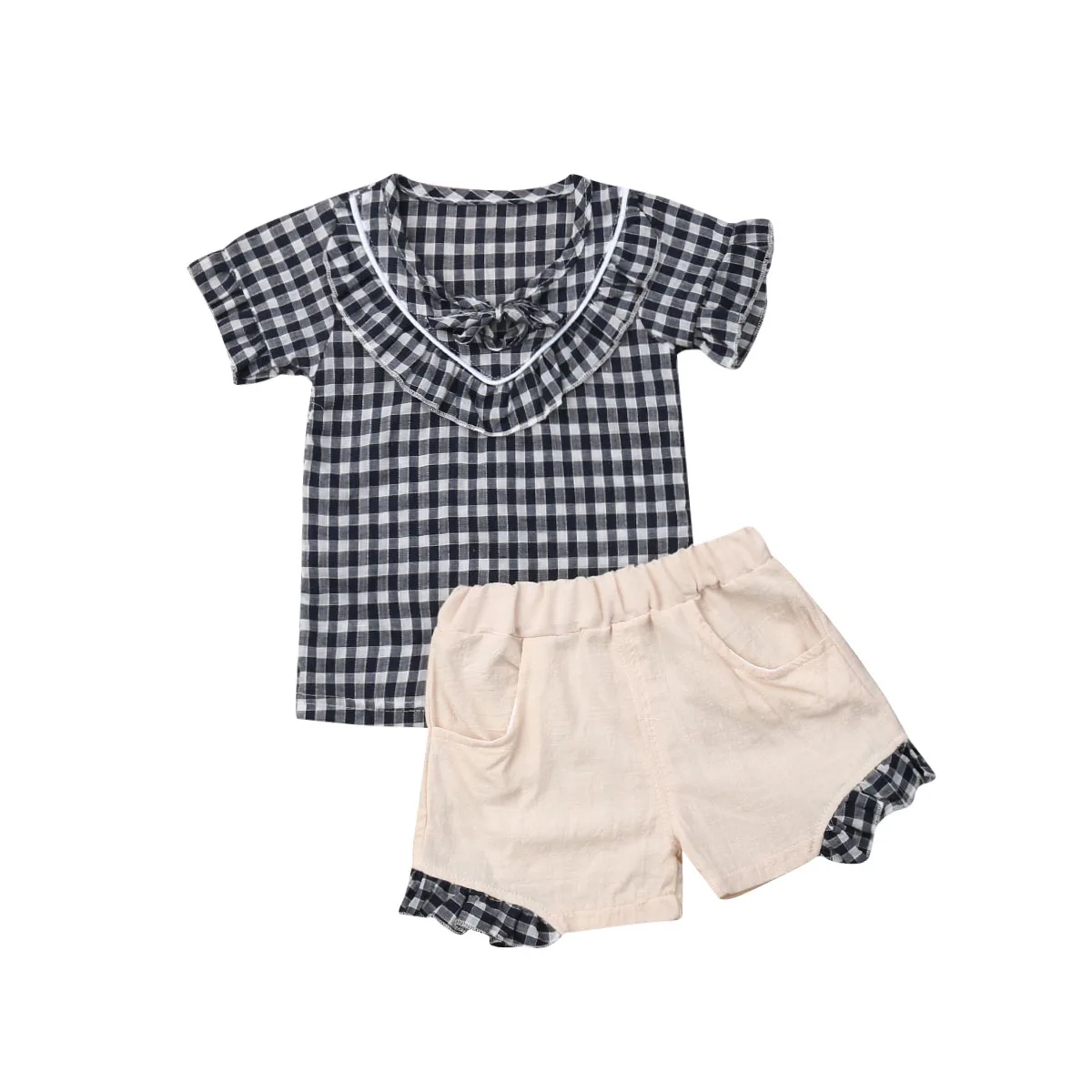 Детская одежда для маленьких девочек футболка с короткими рукавами топ +