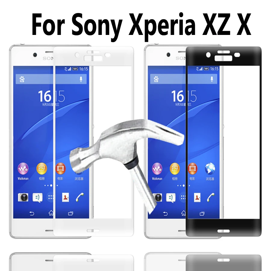 Для Sony Xperia XZ X Закаленное Стекло полное покрытие Защита экрана для Z A Dual F8332 F5122