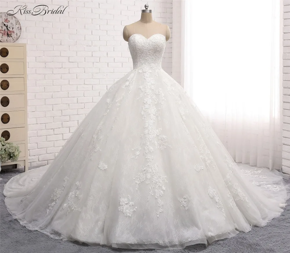 Винтажное свадебное платье со шлейфом и длинной талией 2018|ball gown wedding dresses|vintage