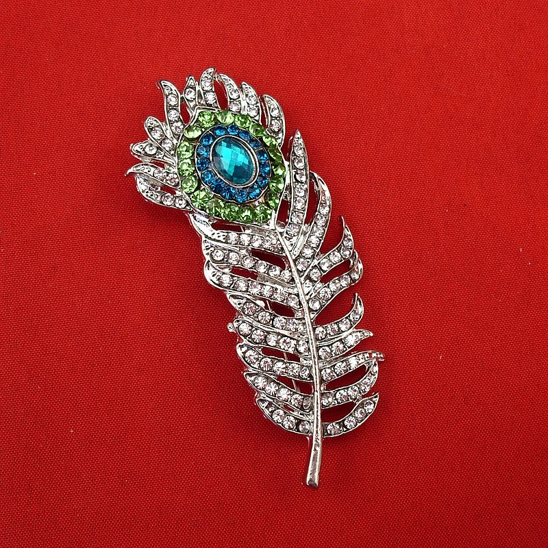 Новая мода горячая распродажа Прозрачный Кристалл перо павлина элегантная