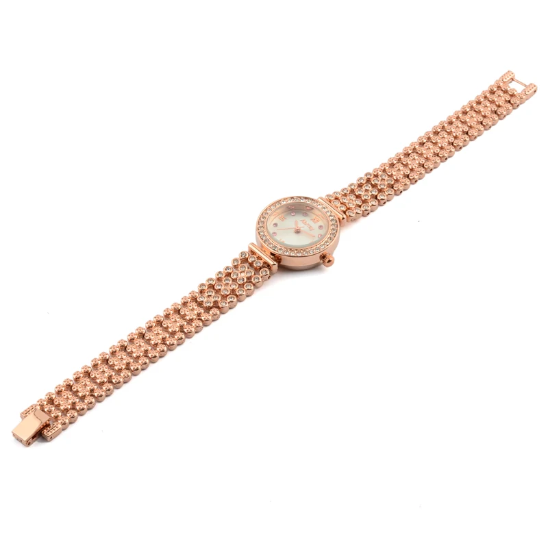 Abrray Rose Gold Rhinestone Bracelet Bezel Fashion Business Wristwatch Luxury Japanese Quartz Movement Women Watch | Наручные часы
