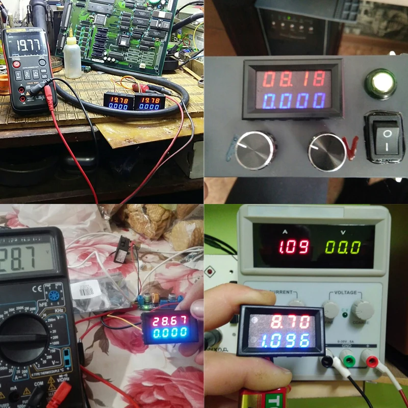 LEDSMITH DC 0 200 в 10A цифровой вольтметр Амперметр синий + красный светодиод двойной